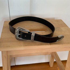 Black Wester Silver Metal Belt